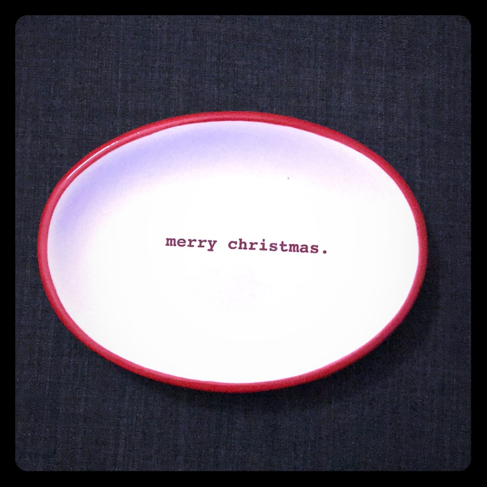 Rae Dunn Merry Christmas oval plate